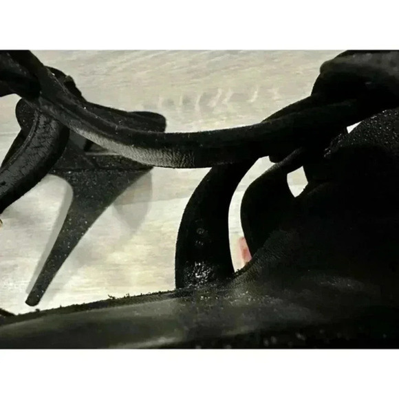 YSL Saint Laurent Women's Tribute Sandal Black‎ Sparkling Size 39 - Picture 11 of 12
